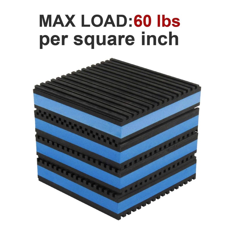 LBG Products وسادات عازلة للاهتزاز من مطاط LBG، وسادة EVA زرقاء ثقيلة للاستخدام مع مكيفات الهواء، الضواغط، أنظمة التدفئة والتهوية وتكييف الهواء، أجهزة المشي وغيرها (3'' × 3'' × 7/8'') - Image 4